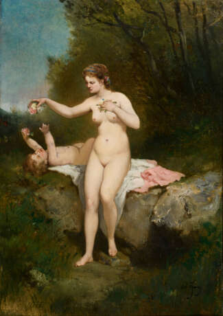 Französischer Maler 19. Jahrhundert: Akt mit Kind. - Foto 1