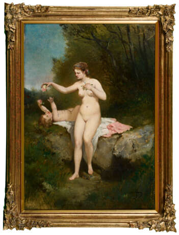 Französischer Maler 19. Jahrhundert: Akt mit Kind. - photo 3