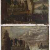 Landschaftsmaler 18. Jahrhundert: Zwei Landschaften mit Küstenstädten. - Foto 1
