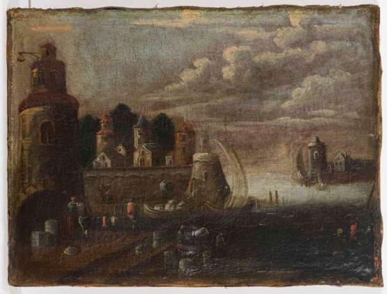 Landschaftsmaler 18. Jahrhundert: Zwei Landschaften mit Küstenstädten. - фото 5
