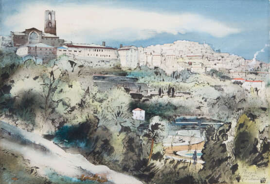 MANDELSLOH, Ernst August von (1886 Wels - 1962 Neumarkt-St. Veit). Perugia in Umbrien. - photo 1