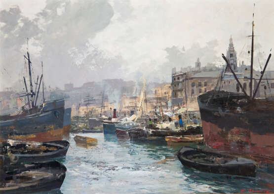 BRIANTE, Ezelino (1901 Neapel - 1971 Rom). Porto Antico in Genua. - Foto 1