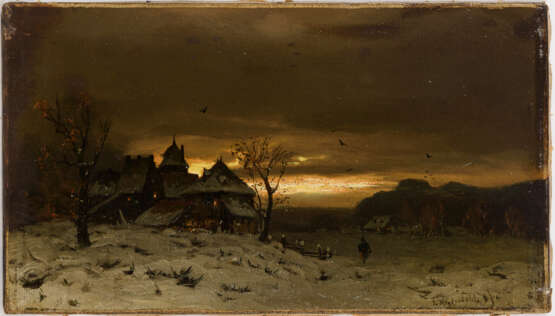HEYDENDAHL, Joseph (1844 Düsseldorf-1906 ebd.). Abendliche Winterlandschaft. - Foto 1