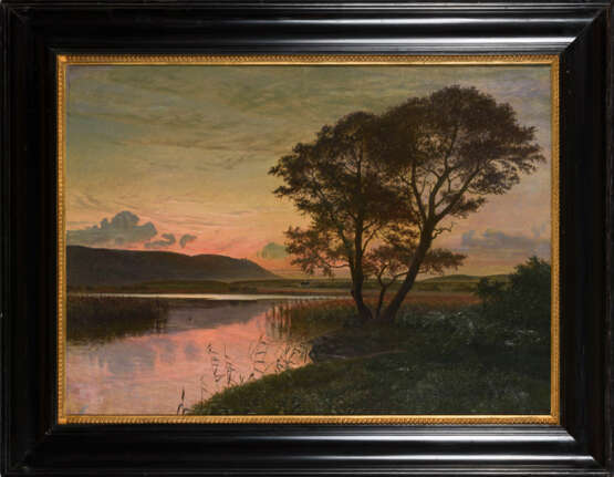 JENSEN-KLINT, Peder Vilhelm (1853 Skælskør - 1930 Kopenhagen). Abendlandschaft am Fluss. - Foto 2