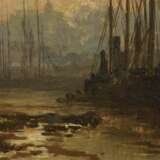 GRANDSIRE, Pierre Eugène (1825 Orléans - 1905 Paris). Hafenansicht im Nebel. - photo 2