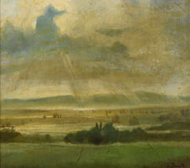 DOUZETTE, Louis (1834 Tribsees - 1924 Barth). Landschaft im Abendlicht.