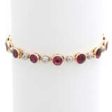 Armband mit rundfac. Rhodolithen und AltschliffDiamant - photo 2