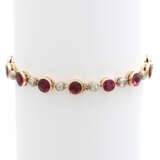 Armband mit rundfac. Rhodolithen und AltschliffDiamant - photo 3