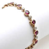 Armband mit rundfac. Rhodolithen und AltschliffDiamant - фото 5