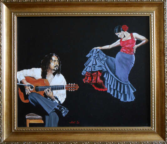 „Flamenco“ Leinwand Ölfarbe Impressionismus 2019 - Foto 1