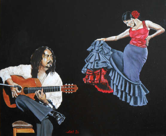 “Flamenco” Canvas Oil paint Impressionist 2019 - photo 2