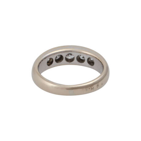 Ring mit 5 Altschliffdiamanten, zusammen ca. 0,6 ct, - Foto 4