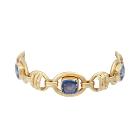 Armband mit 5 hellblauen Saphiren, zusammen ca. 18 ct, - Foto 1