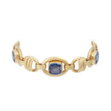 Armband mit 5 hellblauen Saphiren, zusammen ca. 18 ct, - Foto 1