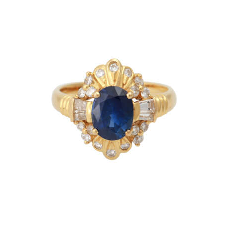Ring mit Saphir ca. 1,8 ct und Diamanten - Foto 1