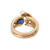 Ring mit Saphir ca. 0,75 ct und kleinen Diamanten - photo 4