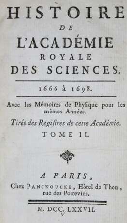 Histoire de l'Academie Royale des Sciences. - Foto 1
