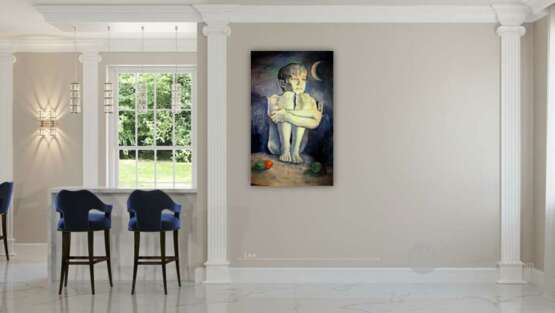 The boy and the Moon Toile Peinture à l'huile Avant-garde 2020 - photo 2