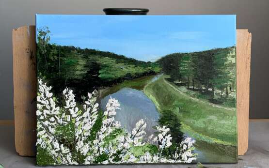 “River” Canvas Oil paint Impressionist Landscape painting 2020 - photo 1
