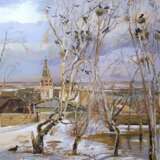 “On the motives of A. Savrasov Rooks have arrived” Canvas Oil paint Expressionist Landscape painting 2020 - photo 1