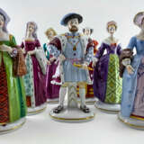 Фарфоровые статуэтки "Генрих VIII и его жены". Германия Sitzendorf ручная работа 1918 - 1949 гг. Sitzendorf Porcelain Factory Mixed media 1950 - photo 1