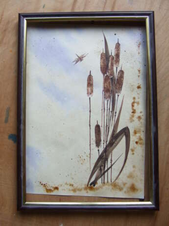 “Reeds and a dragonfly. 2020. Handmade. The Author - Natalia Pisareva” Paper Watercolor Realist Landscape painting 2020 - photo 2