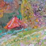„Einen Tag in der ukrainischen Karpaten⠀ Gemälde von Aleksandr Dubrovskyy“ Leinwand Ölfarbe Impressionismus Landschaftsmalerei 2015 - Foto 4