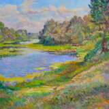 „Durch den Fluss Gemälde von Aleksandr Dubrovskyy“ Leinwand Ölfarbe Impressionismus Landschaftsmalerei 2017 - Foto 1