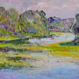 „Durch den Fluss Gemälde von Aleksandr Dubrovskyy“ Leinwand Ölfarbe Impressionismus Landschaftsmalerei 2017 - Foto 4