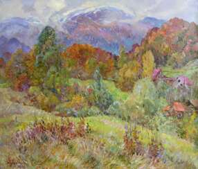 Clouds come down from the mountains Painting by Aleksandr Dubrovskyy