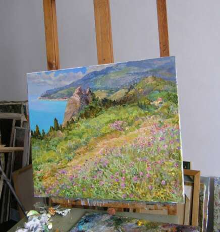 «Sur la côte sud de la Peinture par Alexandre Dubrovskyy» Toile Peinture à l'huile Impressionnisme Peinture de paysage 2012 - photo 2