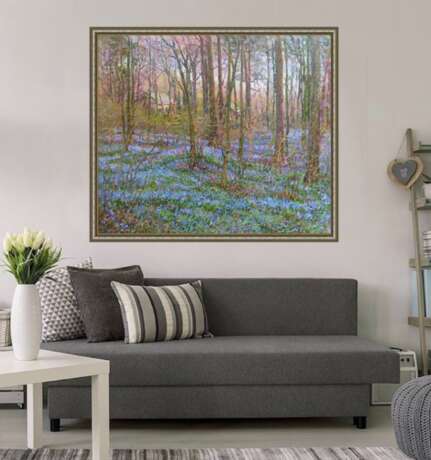 “First Snowdrops Painting by Aleksandr Dubrovskyy” Canvas Oil paint Impressionist Landscape painting 2009 - photo 2