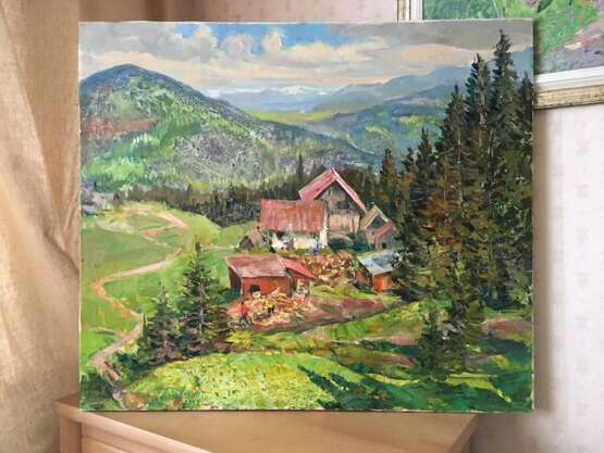 „Moment in den Karpaten Gemälde von Aleksandr Dubrovskyy“ Leinwand Ölfarbe Impressionismus Landschaftsmalerei 2019 - Foto 4