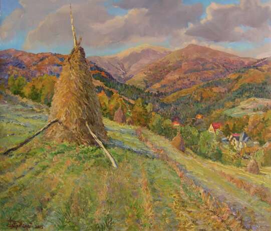 “In the mountains” Canvas Oil paint Impressionism Landscape painting 2013 - photo 1