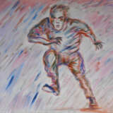 “Running man” Cardboard Mixed media Impressionist Mythological 2020 - photo 1