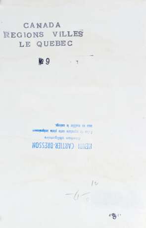 Henri Cartier-Bresson. Canada Région Villes le Québec 1965 - Foto 2