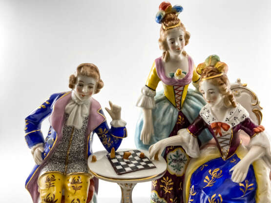 Фарфоровая композиция "Шахматисты". Франция Edmé Samson et Cie ручная работа 1885-1920гг. Samson Porcelain Factory Mixed media 1885 - photo 4