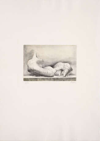 Henry Moore. Reclining Figure Point acquaforte acquatinta a colori - Foto 1