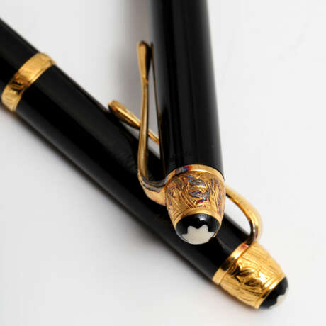 MONTBLANC Writers Edition Voltaire Schreibset 2tlg., bestehend aus Kugelschreiber und Bleistift, ca. 1990er Jahre. - photo 4