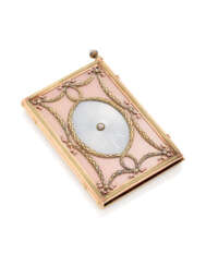 A JEWELLED TWO-COLOUR GOLD-MOUNTED AND GUILLOCHÉ ENAMEL CARNET-DE-BAL