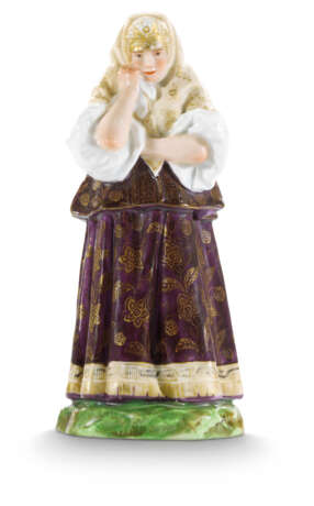 A PORCELAIN FIGURE OF AN OLONETSK WOMAN FROM THE 'PEOPLES OF RUSSIA' SERIES - фото 1