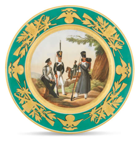 Imperial Porcelain Factory. A PORCELAIN MILITARY PLATE - фото 1