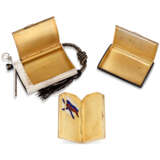 THREE JEWELLED AND ENAMEL PARCEL-GILT SILVER CIGARETTE CASES - фото 2