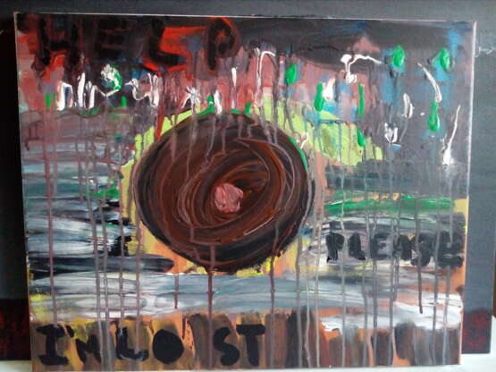 Gemälde „Ich bin Verloren.“, Leinwand, Acrylfarbe, Abstractionismus, Animalistisches, 2020 - Foto 1