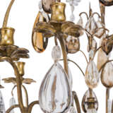 A FRENCH GILT-METAL, CLEAR AND AMBER ROCK CRYSTAL NINE-LIGHT CHANDELIER - photo 3