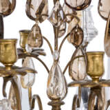 A FRENCH GILT-METAL, CLEAR AND AMBER ROCK CRYSTAL NINE-LIGHT CHANDELIER - photo 4