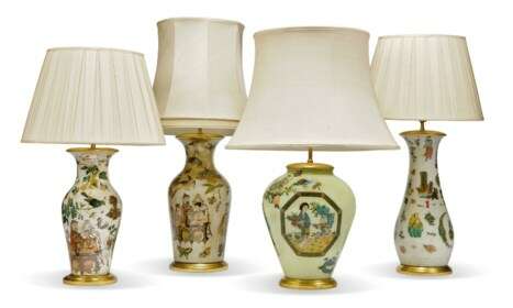 FOUR DECALCOMANIA LAMPS - photo 1