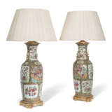 A PAIR OF CHINESE PORCELAIN FAMILLE ROSE VASES, MOUNTED AS LAMPS - photo 1