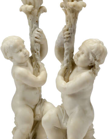A PAIR OF RESTAURATION FIGURAL MARBLE CANDLESTICKS - photo 2