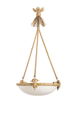 A FRENCH ORMOLU AND ALABASTER HANGING LAMP - photo 1